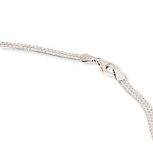 Fiorenza Reversible Rhodium-Plated Herringbone 18" Necklace