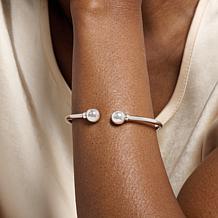 Fiorenza Sterling Silver Polished Bead Cuff Bracelet