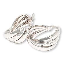 Fiorenza Triple Row Wavy Hoop Earrings