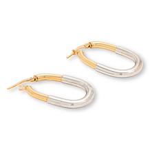 Fiorenza Two-Tone Polished Oval Hoop Earrings