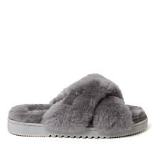 Fireside By Dearfoams Women's New Castle Shearling Slide Slippers