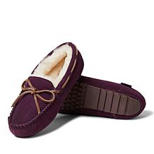 Fireside By Dearfoams Women's Victoria Shearling Moccasin Slippers