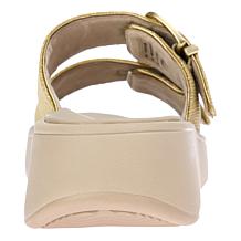 FitFlop® F-Mode Buckle Shimmerlux Flatform Slides