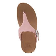 FitFlop Lulu Crystal-Buckle Leather Toe-Post Sandal