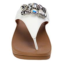 FitFlop Lulu Jewel-Deluxe Leather Toe-Post Sandals