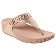 FitFlop Lulu Lasercrystal Leather Toe-Post Sandals