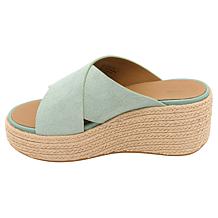 FitFlop Platform Espadrille Leather Wedge Cross Slides