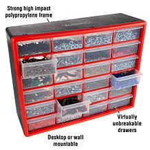 Fleming Supply 24-Drawer Storage Cabinet - Black and Red