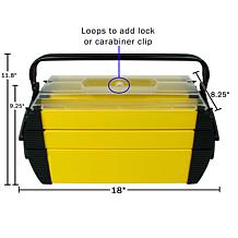 Fleming Supply 3-Tier Parts & Crafts Yellow Toolbox - 18”