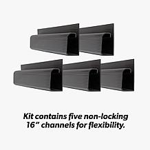 Fleming Supply 5-Piece J-Channel Cord Concealer Kit - Black