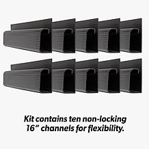 Fleming Supply J-Channel Desk Cable Organizer Cord Cover 10-Pack