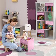 Foldable Storage Cube Bins 6-Pack with Clear Window