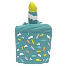 FOUFIT Birthday Cake Dog Chew Toy - Blue (6")