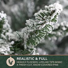 Fraser Hill Farm 10' Flocked Pine Christmas Tree with Smart Lighting