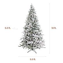 Fraser Hill Farm 10' Flocked Pine Christmas Tree with Smart Lighting