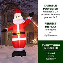 Fraser Hill Farm 10 Ft. Pre-Lit Inflatable Santa
