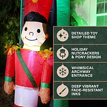 Fraser Hill Farm 10-Ft. Santa’s Toy Shop Inflatable with Nutcracker...
