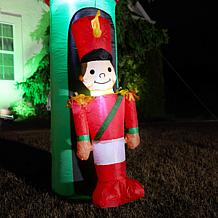 Fraser Hill Farm 10-Ft. Santa’s Toy Shop Inflatable with Nutcracker...