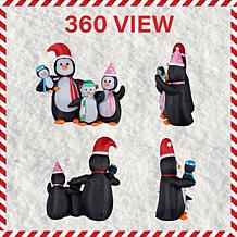 Fraser Hill Farm 10' Penguin Family Inflatable w Lights & Storage Bag