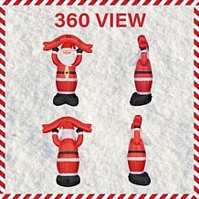 Fraser Hill Farm 10' Santa w HO HO HO Sign Inflatable w Lights & Bag