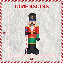 Fraser Hill Farm 10' Traditional Nutcracker Inflatable w Lights & Bag