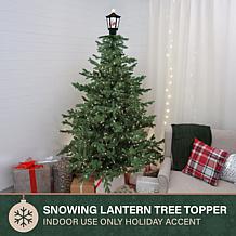 Fraser Hill Farm 16.5-in. Snowy Lantern Tree Topper with Santa Clau...