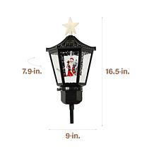 Fraser Hill Farm 16.5-in. Snowy Lantern Tree Topper with Santa Clau...