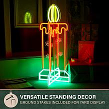 Fraser Hill Farm 23.6-in. 3D Neon LED Candle with Multicolor Light ...