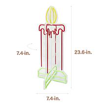 Fraser Hill Farm 23.6-in. 3D Neon LED Candle with Multicolor Light ...