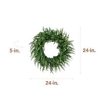 Fraser Hill Farm 24-in. Real Feel Cedar Pre-Lit Artificial Christma...