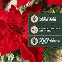 Fraser Hill Farm 24-in. Real Feel Foam Poinsettia Wreath