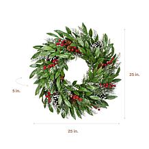 Fraser Hill Farm 25-In. Mixed Leaf Wreath Door or Wall Hanging with...