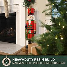 Fraser Hill Farm 3-ft. Flat Back Nutcracker Soldier with White LED ...