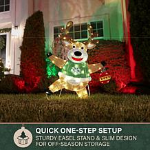 Fraser Hill Farm 3-Ft. Light-Up LED Reindeer Christmas Decoration w...