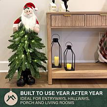 Fraser Hill Farm 3-Ft. Pre-Lit Artificial Christmas Tree with Santa...