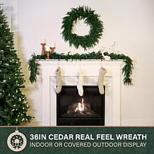 Fraser Hill Farm 3-Ft. Real Feel Cedar Pre-Lit Artificial Christmas...