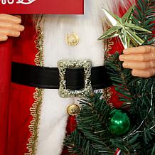 Fraser Hill Farm 3-Ft. Standing Musical Santa Claus Statue with Nor...