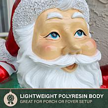 Fraser Hill Farm 3.1-Ft. Resin Santa Claus Statue with Stop Sign & ...