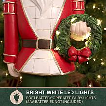 Fraser Hill Farm 31.9-in. Resin Nutcracker Statue with Wreath, Whit...