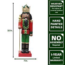 Fraser Hill Farm 32" African American Nutcracker Hold Staff Figurine