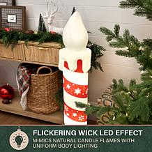 Fraser Hill Farm 3.3-Ft. Light Up Christmas Candle Blow Mold with S...