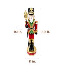 Fraser Hill Farm 3.3-ft. Resin Nutcracker Statue with Scepter, Whit...