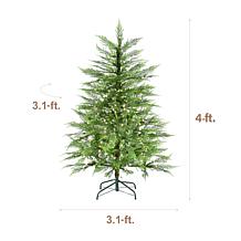 Fraser Hill Farm 4-Ft. Alpine Cedar Pre-Lit Artificial Christmas Tr...