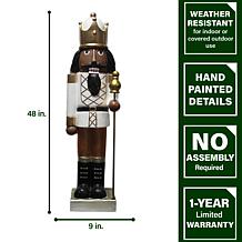 Fraser Hill Farm 48"African American Nutcracker Holding Staff Figurine