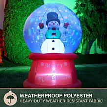 Fraser Hill Farm 5-Ft. Snowman Snow Globe Inflatable with Multicolo...