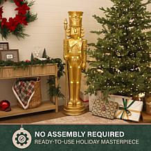 Fraser Hill Farm 5.1-Ft. Resin Gold Nutcracker Statue with Scepter,...