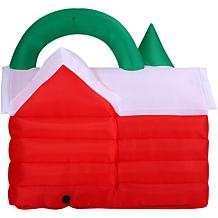 Fraser Hill Farm 7-Ft. Pre-Lit Inflatable Santa's Workshop