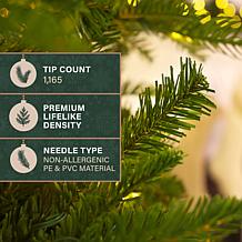 Fraser Hill Farm 7.5-Ft. Evergreen Estate Slim Pre-Lit Artificial C...