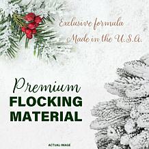 Fraser Hill Farm 9-Ft. Icy Frost Snow Flocked Garland W/ White Lights