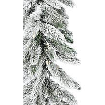 Fraser Hill Farm 9-Ft. Icy Frost Snow Flocked Garland W/ White Lights